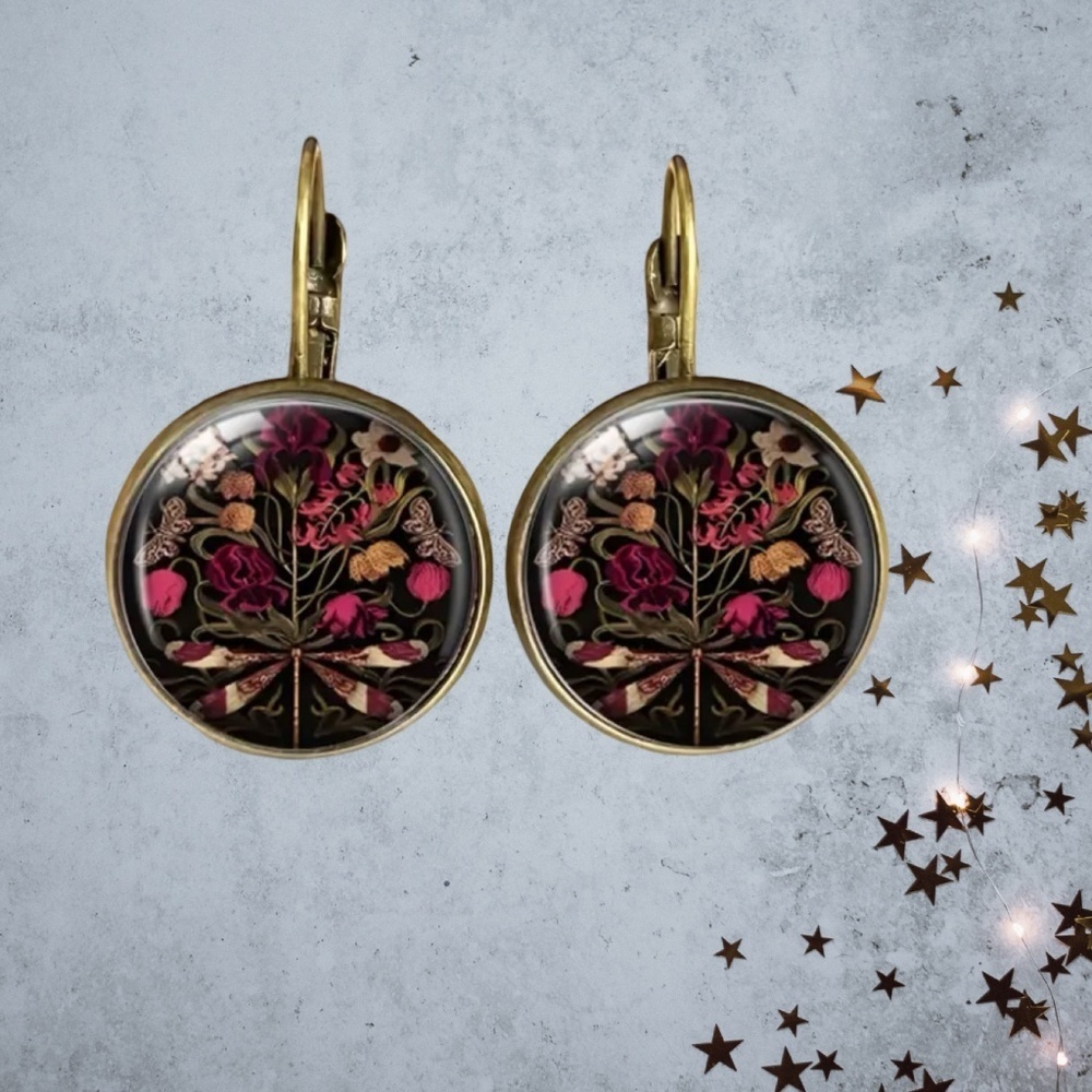 Chic Bohemian Botanical Enamel Earrings